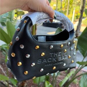 Marc Jacobs The Glam Studs Leather Mini Sack Bag